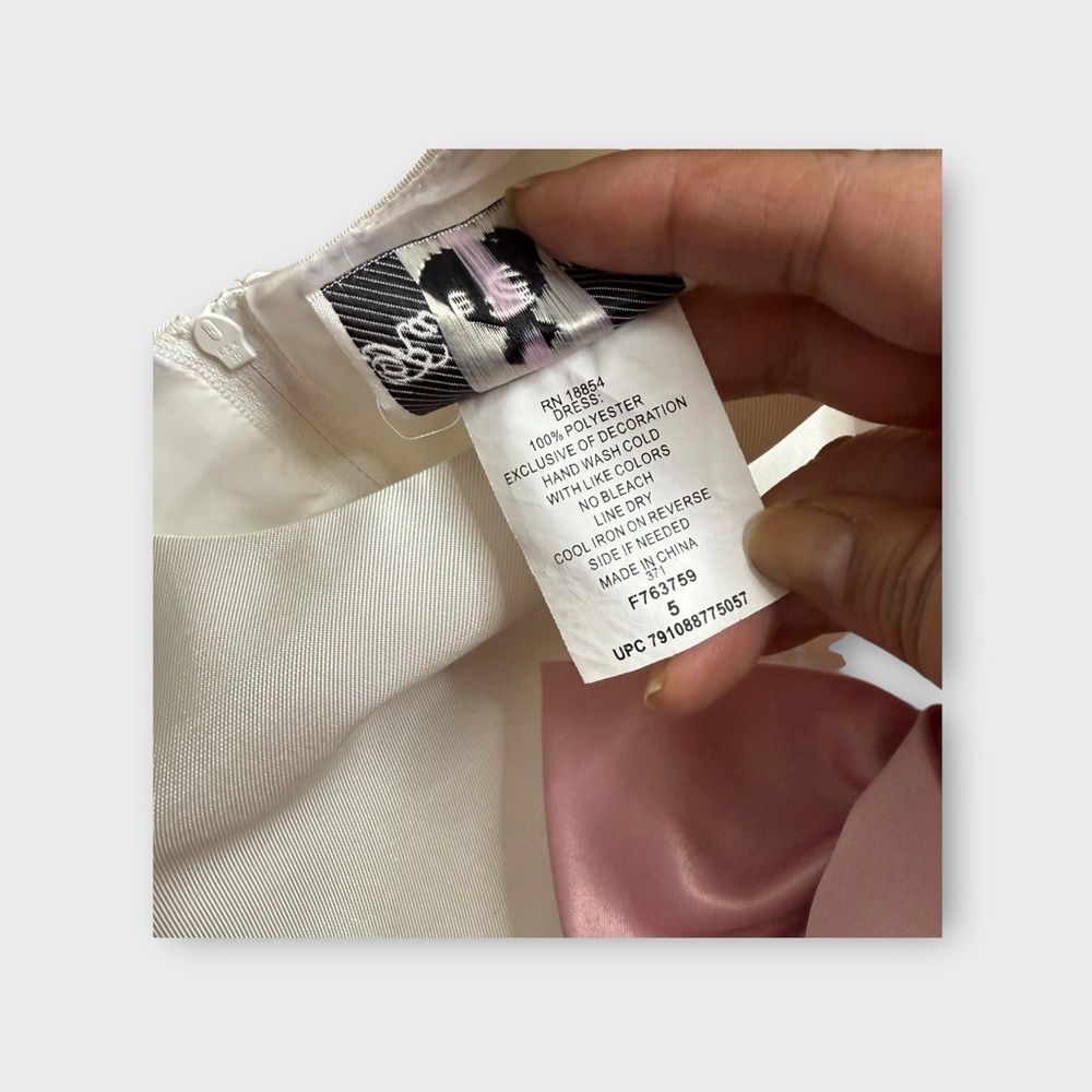 Rare Editions Pink Tulle Bow Flower Girl Dress - Picture 4 of 10